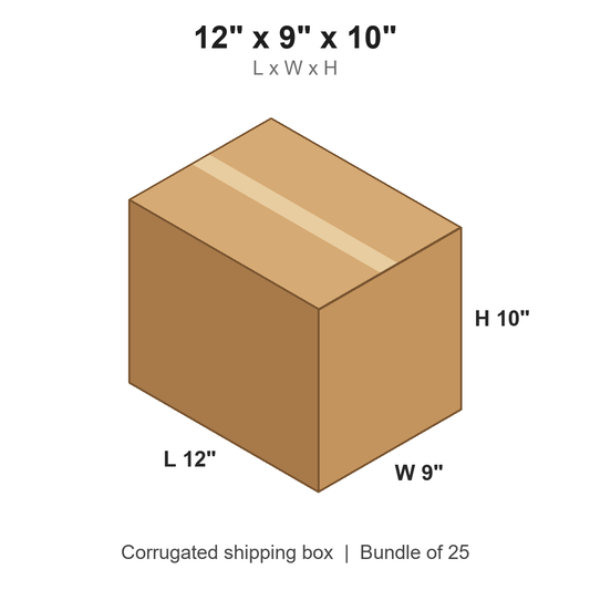 12 x 9 x 10 in corrugated shipping box
