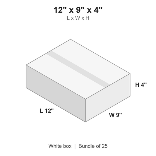 12x9x4 White Corrugated Boxes