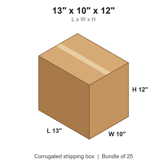 13 x 10 x 12 in corrugated shipping box
