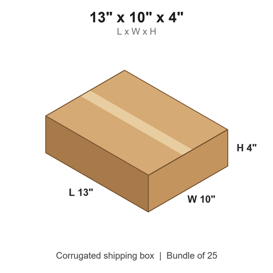 13 x 10 x 4 in corrugated shipping box