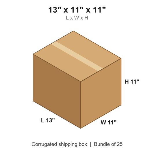 13 x 11 x 11 in corrugated shipping box