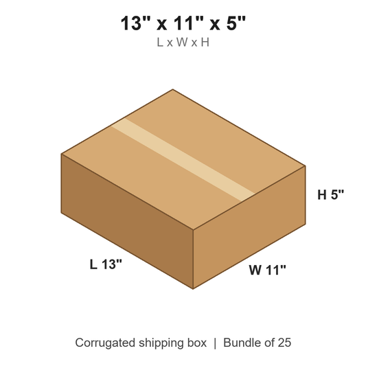 13 x 11 x 5 in corrugated shipping box