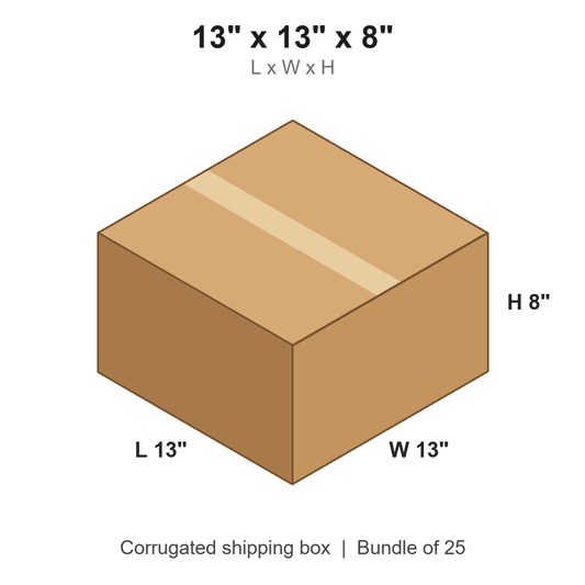13 x 13 x 8 in corrugated shipping box
