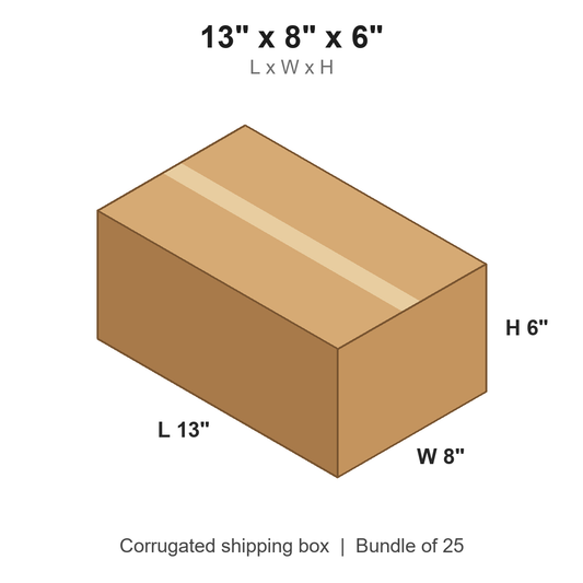 13 x 8 x 6 in corrugated shipping box