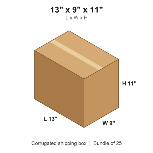 13 x 9 x 11 in corrugated shipping box