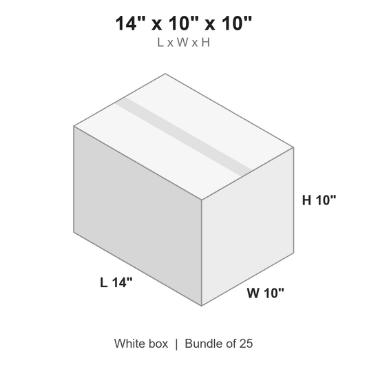 14x10x10 White Corrugated Boxes