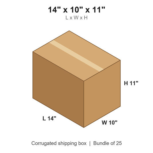 14 x 10 x 11 in corrugated shipping box
