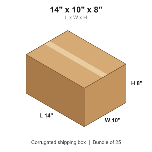 14 x 10 x 8 in corrugated shipping box