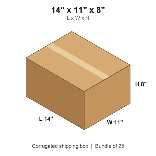 14 x 11 x 8 in corrugated shipping box
