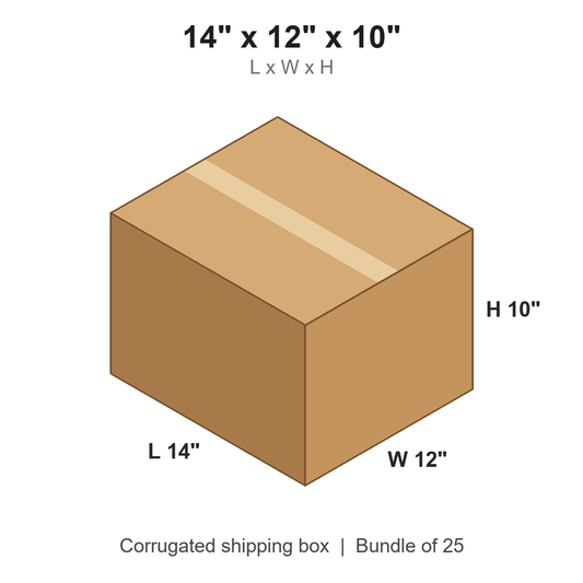 14 x 12 x 10 in corrugated shipping box