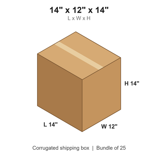 14 x 12 x 14 in corrugated shipping box