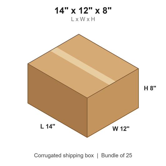 14 x 12 x 8 in corrugated shipping box
