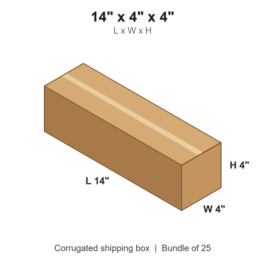 14 x 4 x 4 in corrugated shipping box