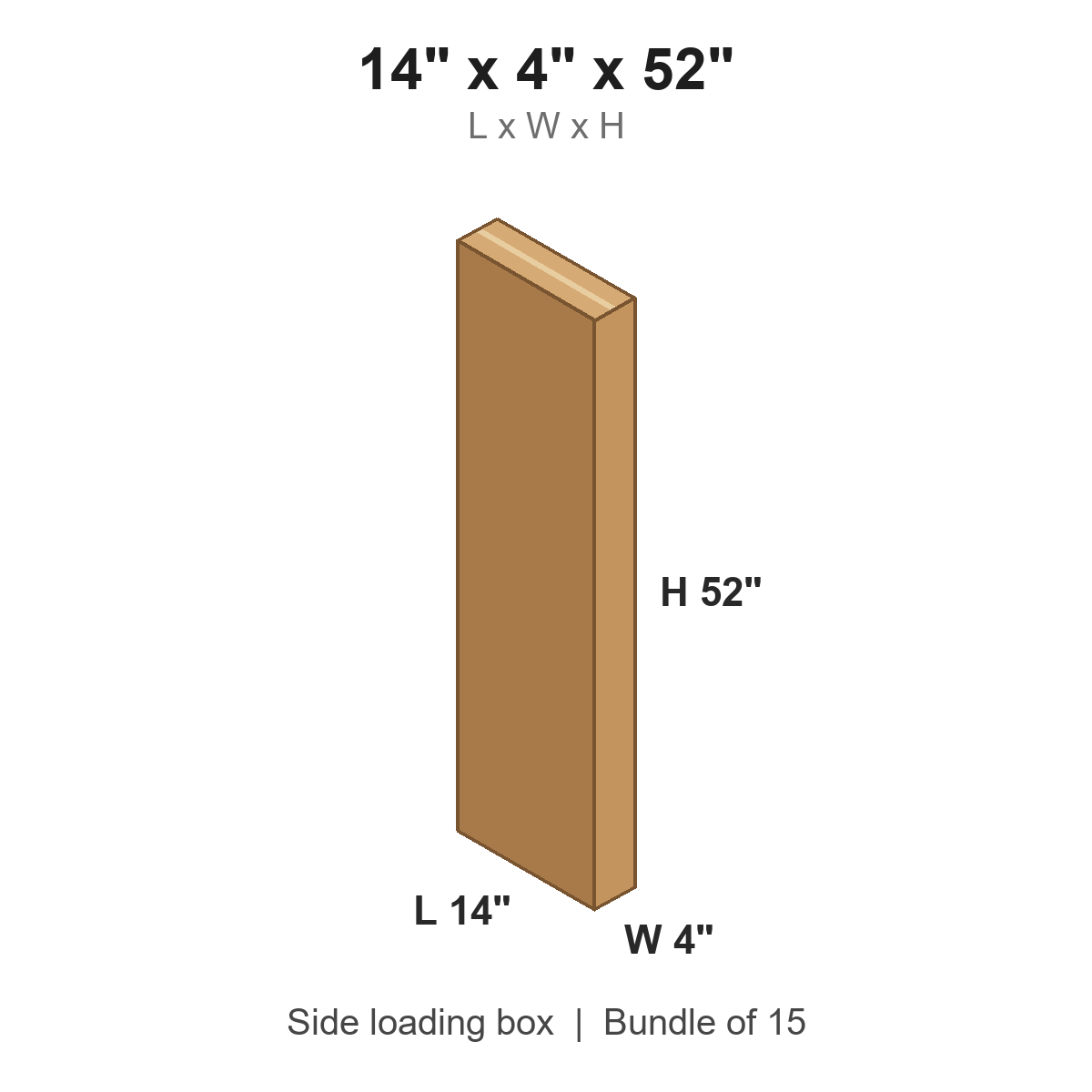 14x4x52 Side Loading Boxes