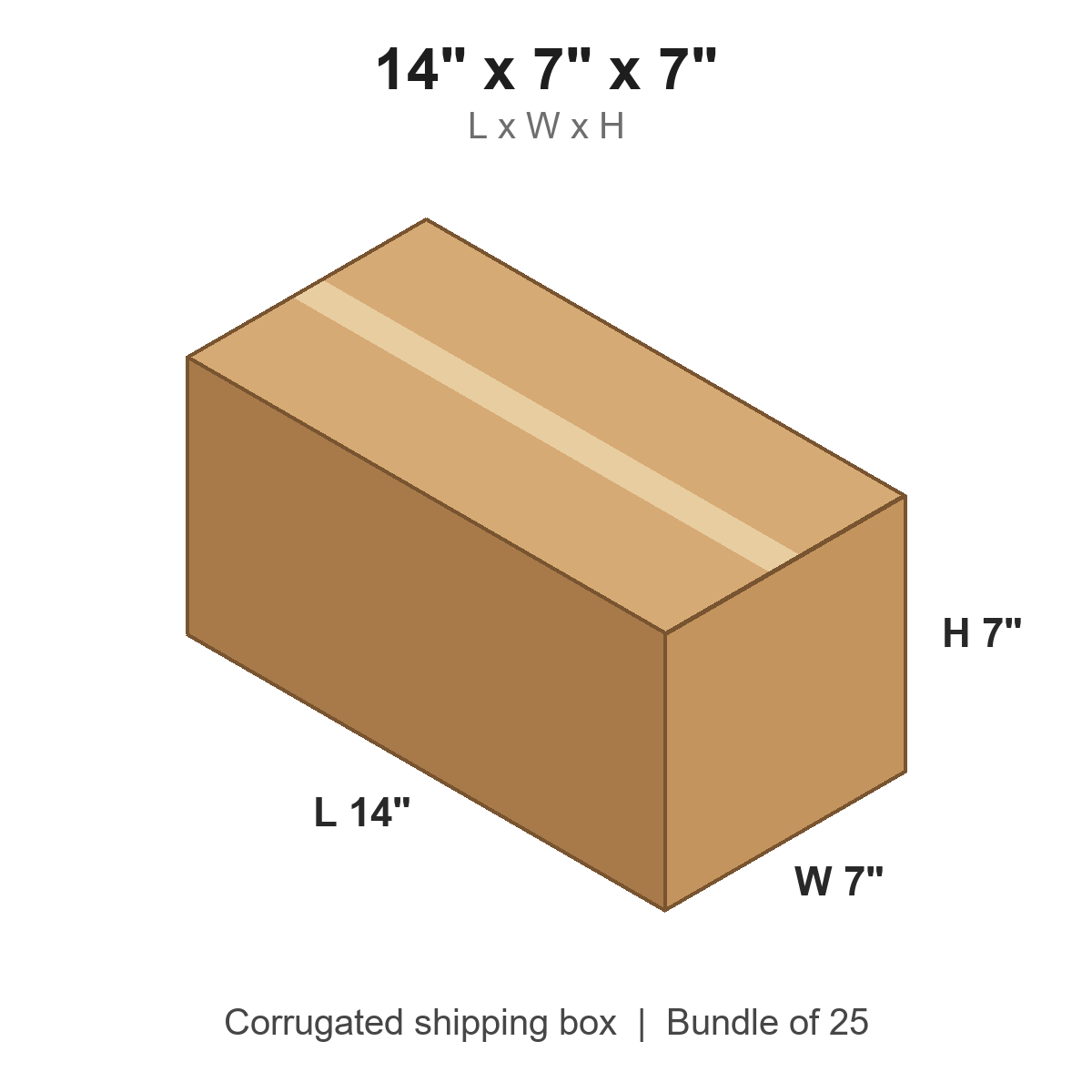 14 x 7 x 7 in corrugated shipping box