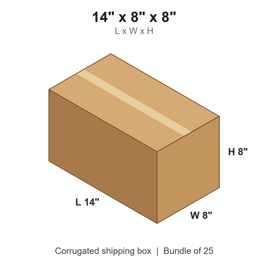14 x 8 x 8 in corrugated shipping box