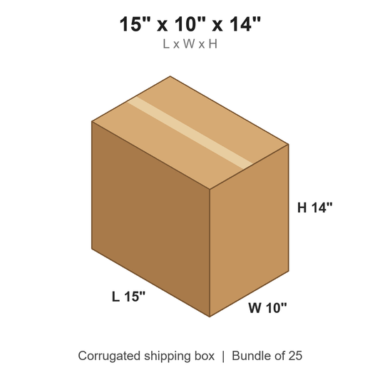 15 x 10 x 14 in corrugated shipping box