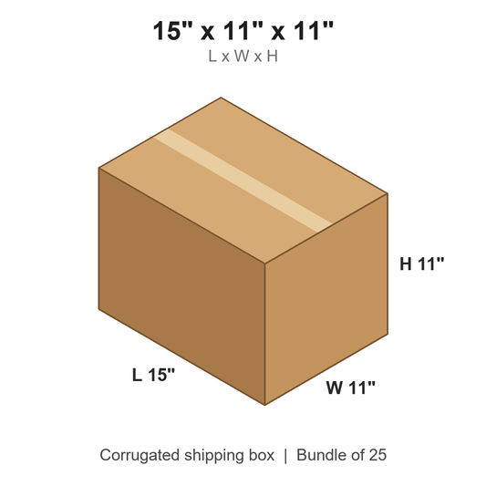 15 x 11 x 11 in corrugated shipping box