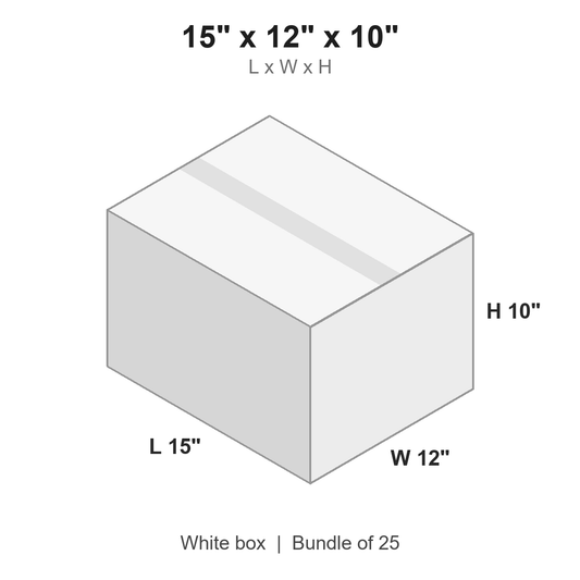 15x12x10 White Corrugated Boxes