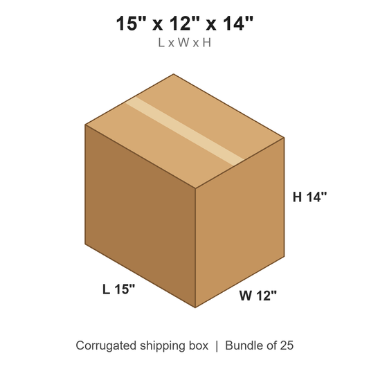 15 x 12 x 14 in corrugated shipping box