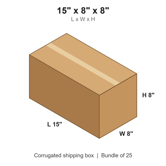 15 x 8 x 8 in corrugated shipping box
