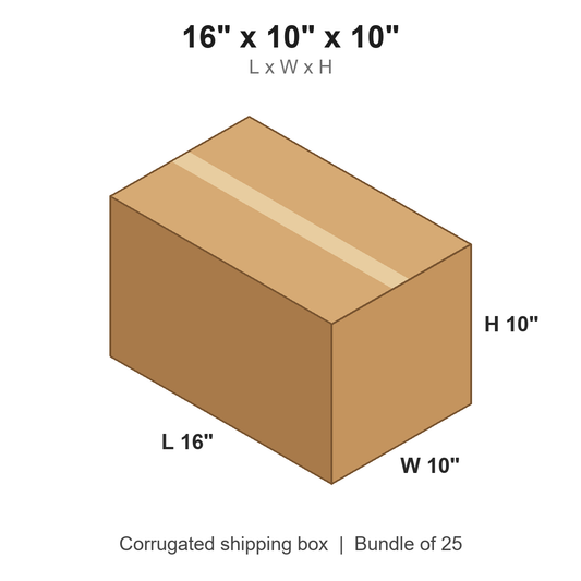 16 x 10 x 10 in corrugated shipping box