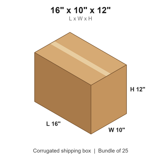 16 x 10 x 12 in corrugated shipping box
