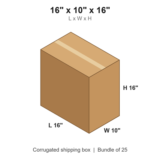 16 x 10 x 16 in corrugated shipping box
