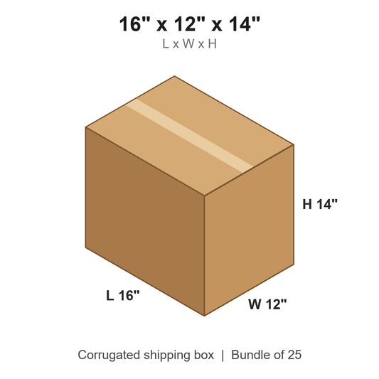 16 x 12 x 14 in corrugated shipping box