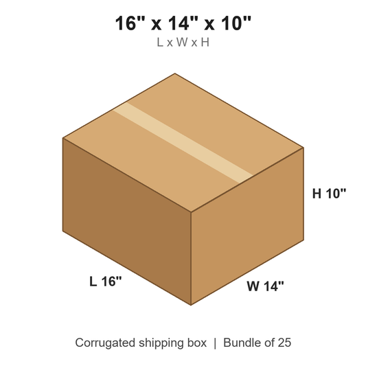 16 x 14 x 10 in corrugated shipping box