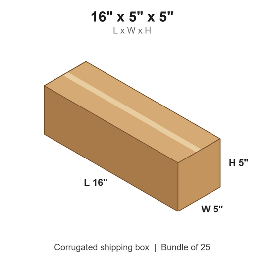 16 x 5 x 5 in corrugated shipping box