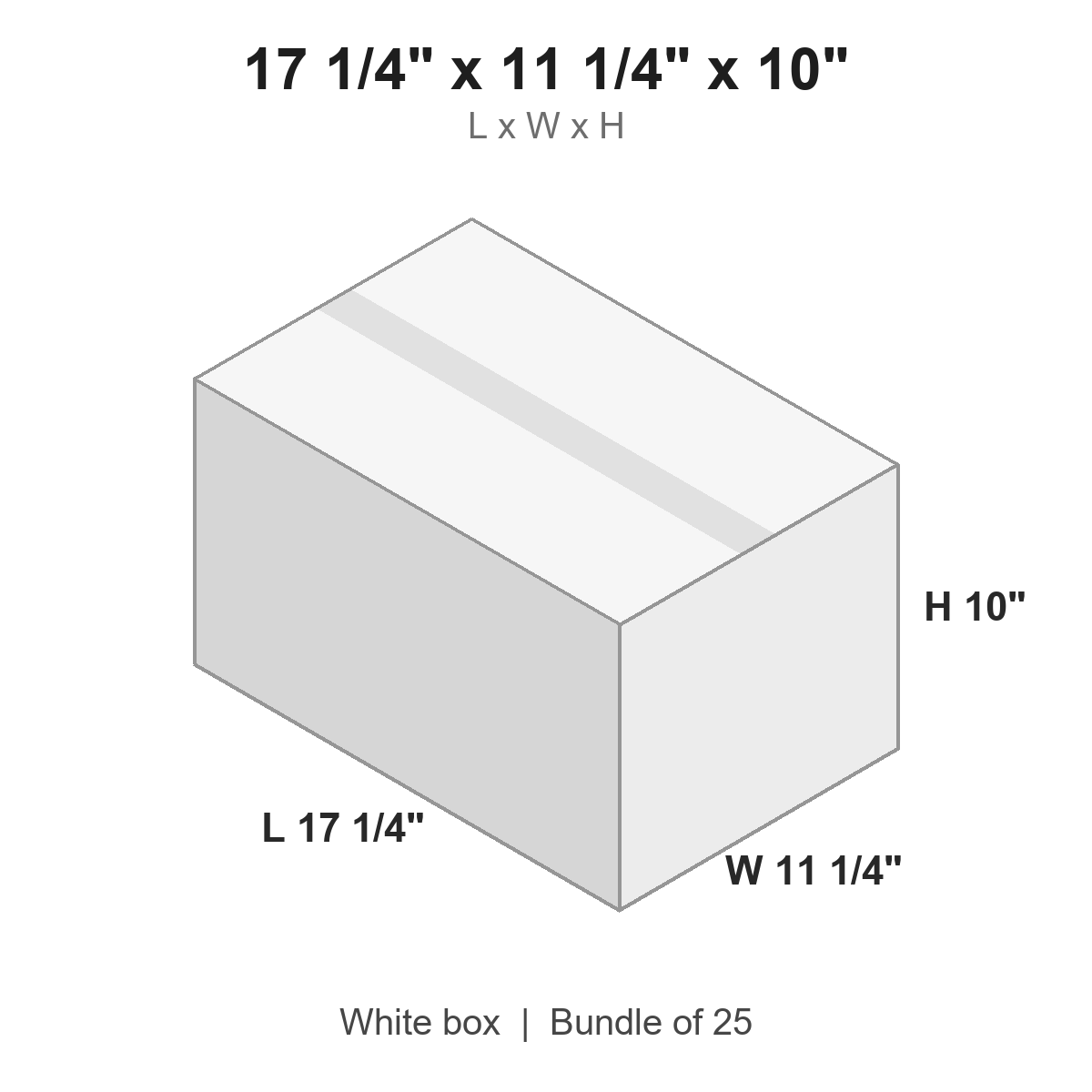 17.25x11.25x10 White Corrugated Boxes