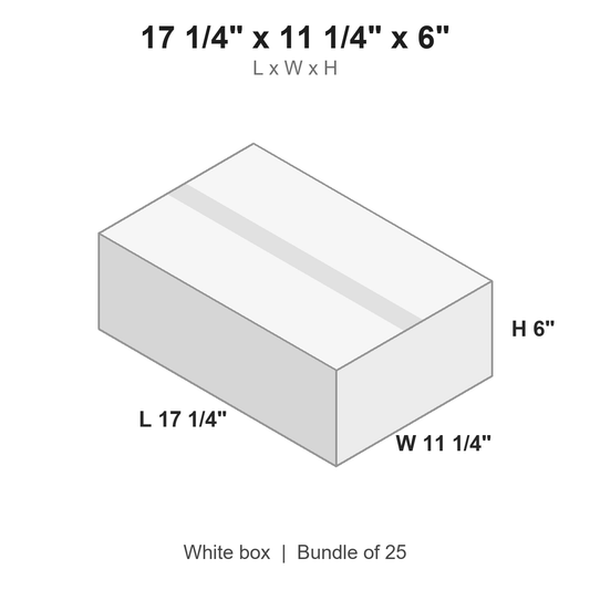 17.25x11.25x6 White Corrugated Boxes