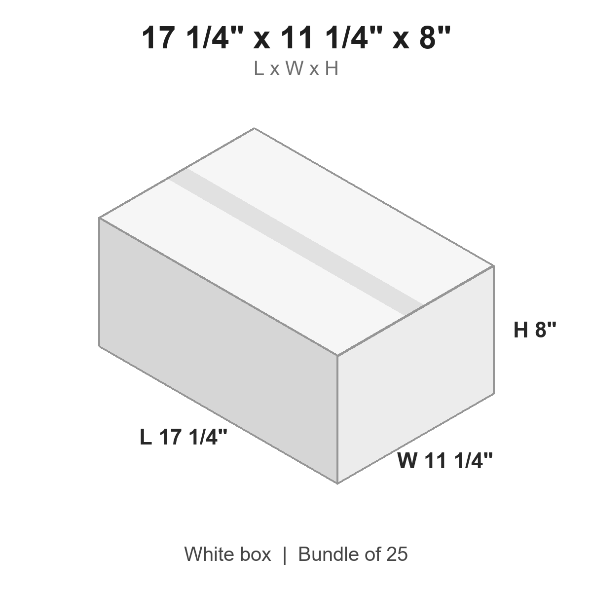 17.25x11.25x8 White Corrugated Boxes