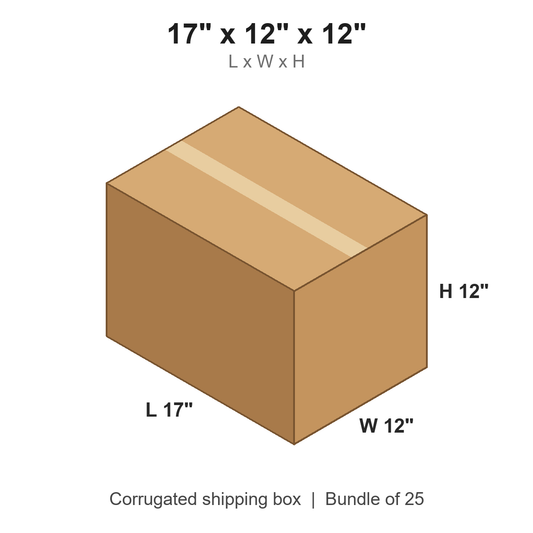 17 x 12 x 12 in corrugated shipping box