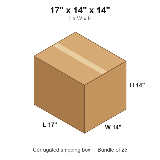 17 x 14 x 14 in corrugated shipping box
