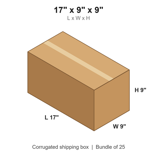 17 x 9 x 9 in corrugated shipping box
