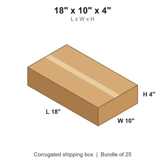 18 x 10 x 4 in corrugated shipping box