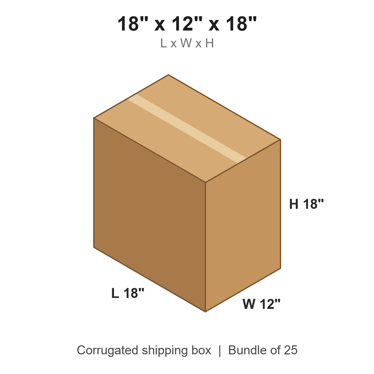 18 x 12 x 18 in corrugated shipping box