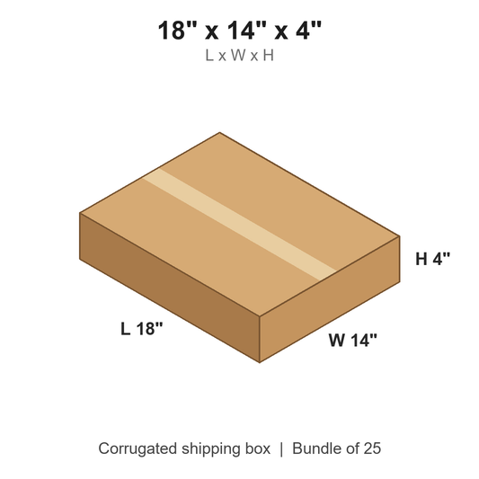 18 x 14 x 4 in corrugated shipping box