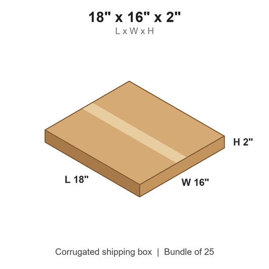 18 x 16 x 2 in corrugated shipping box
