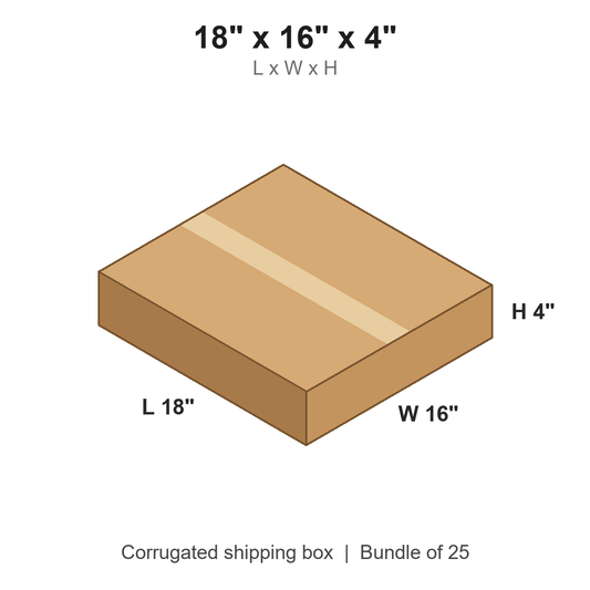 18 x 16 x 4 in corrugated shipping box