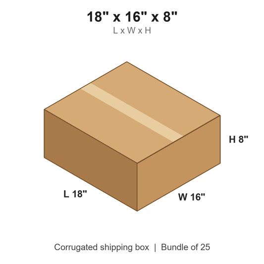 18 x 16 x 8 in corrugated shipping box
