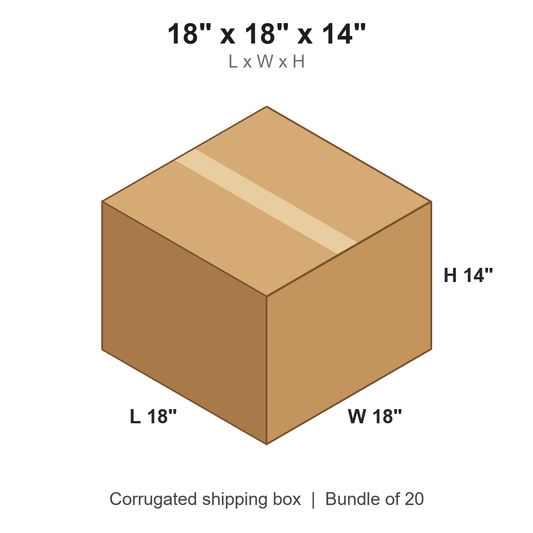 18 x 18 x 14 in corrugated shipping box