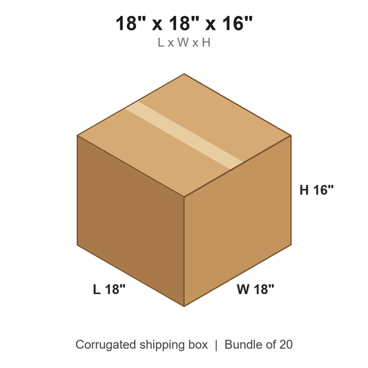 18 x 18 x 16 in corrugated shipping box