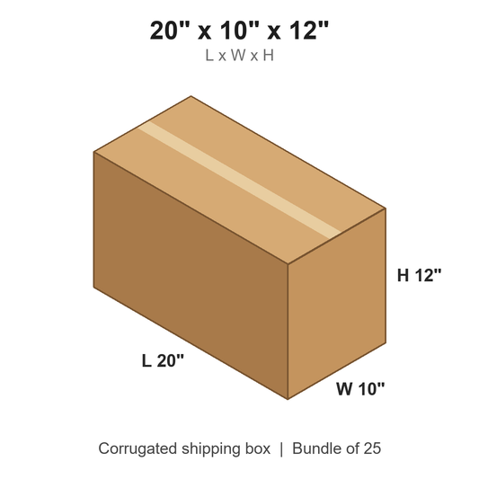 20 x 10 x 12 in corrugated shipping box