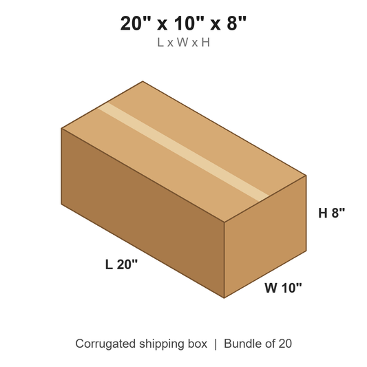 20 x 10 x 8 in corrugated shipping box