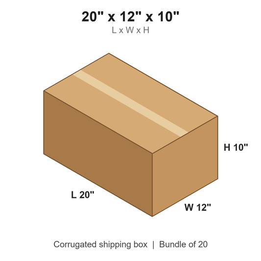 20 x 12 x 10 in corrugated shipping box