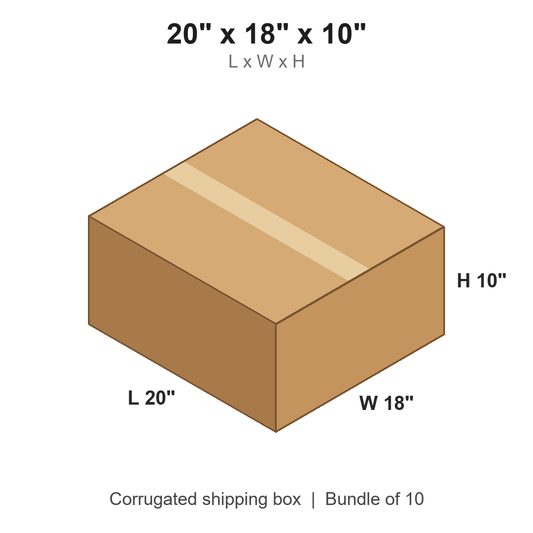 20 x 18 x 10 in corrugated shipping box