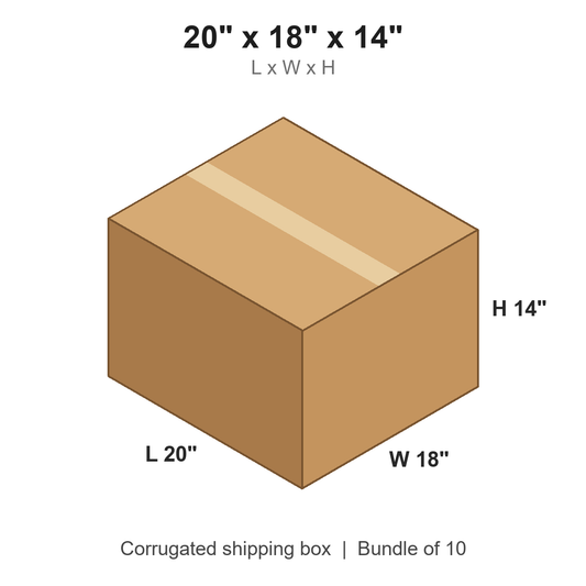 20 x 18 x 14 in corrugated shipping box